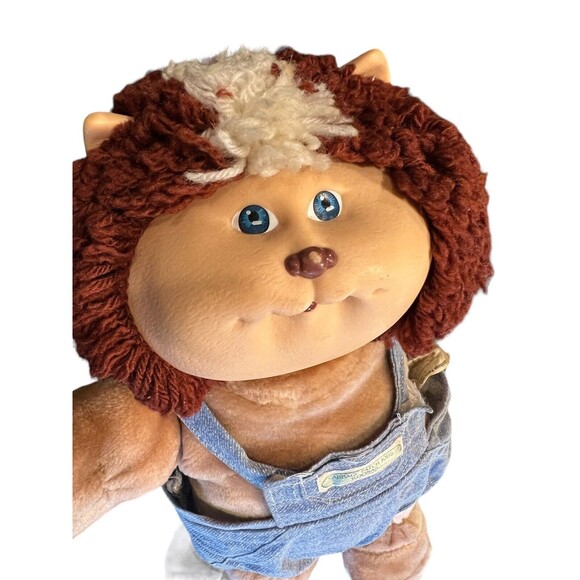 Vintage Cabbage Patch Kids Koosas Pet Cat Lion Blue Eyes Dimples 1983 Outfit - Picture 3 of 7